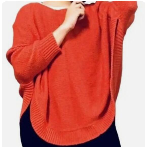 GUINEVERE Anthropologie Sweater Wool Alpaca Blend Orange Size L - Picture 4 of 9